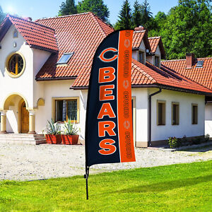 Chicago Bears Swooper Flag Pole Kit 2PCS Outside Party Feather Flag 7FT Gift