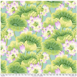Kaffe Fassett GP93 Lake Blossoms Green Cotton Fabric By The Yard - Picture 1 of 1