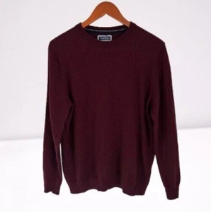 Club Room Crew Neck Merino Wool Blend Sweater Burgundy Size Large - Picture 1 of 6
