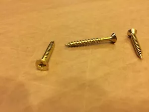 #6 x 1-1/4" Flachkopf Kreuzschlitz Holzschraube in Messingoptik Menge 100 Stück - Bild 1 von 1