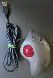 Logitech TrackMan Wheel Mouse USB Optical Trackball Silver T-BB18 Tested V - Picture 1 of 7