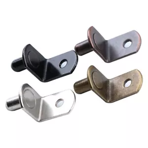 20Pcs 6mm L-Shaped Wardrobe Shelf Support Studs Pegs Pins Plugs Cabinet Bracket - Picture 1 of 15