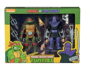 NECA Raphael & Foot Soldier Cartoon 2-Pack TMNT Teenage Mutant Ninja Turtles 7" - Picture 1 of 4