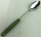 Foley Green Plastic Handle Spoon Kitchen Utensil Farmhouse Small Head Vintage 