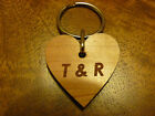 Heart Shaped Personalised Wooden Keyring: Wedding Anniversary/Valentines Day