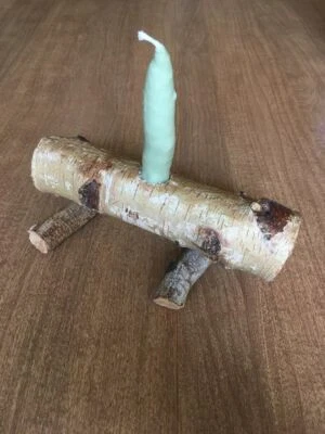 Rustic Birch Wood Log Candle Stick Holder Handmade Décor Wedding Centerpiece - Image 1 of 4