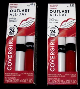 #005 All-Star CoverGirl Outlast All-Day Lippenfarbe mit Decklack 2er Pack Neu im Karton - Bild 1 von 6