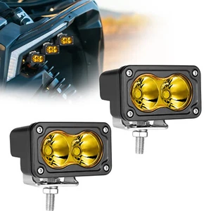 2x For 2017+ Can-Am Maverick X3 Max 3" PRO S2 LED Cube Work Light Bar Spot Pods - Picture 1 of 13