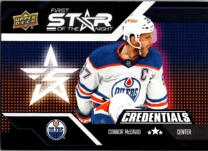 2022-23 Upper Deck Credentials Connor McDavid First Star Of The Night 1S-7 - Foto 1 di 2