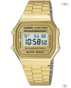 Unisex Digital Watch A168WA Retro Classic, Golden Colour - Picture 1 of 2