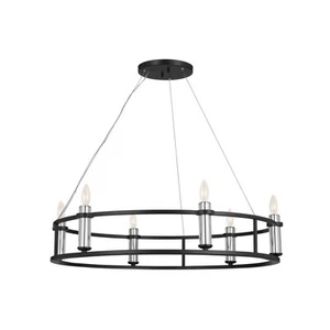 Kichler 52490 Rosalind 6 Light 33"W Crystal Candle Style - Black - Picture 1 of 12