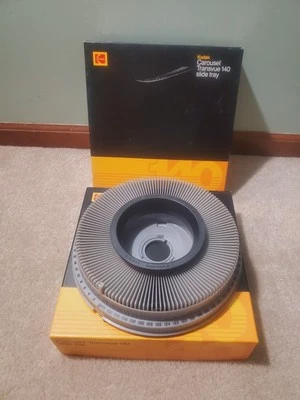 (2) TWO Vintage Kodak Carousel Transvue 140 Slide Projector Tray & Original Box  - Image 1 of 4
