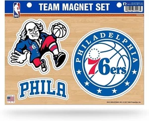 Philadelphia 76ers Team Multi Magnet Set, 8.5x11 Inch Sheet, Die Cut, Auto Home - Picture 1 of 1