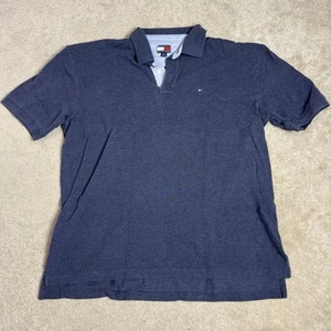 Tommy Hilfiger Mens Mesh Collared Polo Shirt XL Blue Short Sleeve Flag - Picture 1 of 7