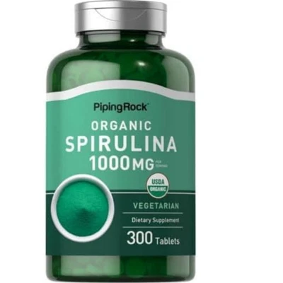 Espirulina orgánica 1000 mg 300 tabletas vegeteriana/no transgénica/algas azules superalimento amino U Foto 1 de 4