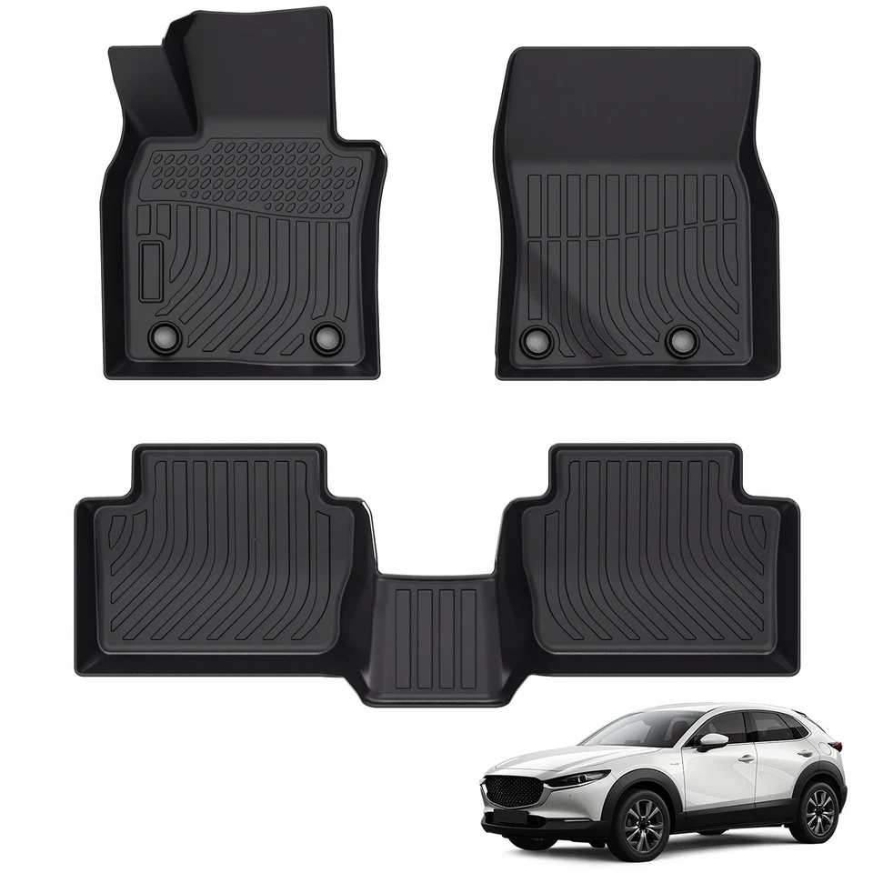 Car Floor Mats Liner for Mazda CX-30 2020-2025 Black TPE All-Weather Foto 1 de 4