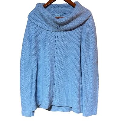 Antonio Melani Light Blue Wool Blend Cozy Cowl Neck Sweater - Size Medium - Image 1 of 4