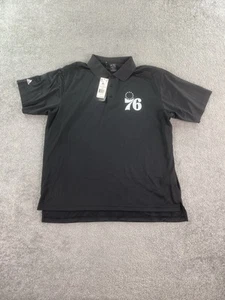 NWT Philadelphia 76ers Shirt Men Extra Large Black Adidas Climalite Golf Polo - Picture 1 of 15
