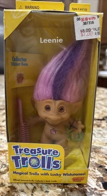 Treasure Trolls Leenie 1998 de colección nuevo en caja troll de pelo púrpura Foto 1 de 4