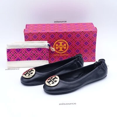 Tory Burch Women's Minnie Travel Ballet Flats 50393-013 Perfect Black/Gold - Image 1 of 4