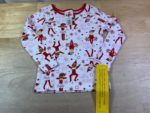 New Girl's The Elf on the Shelf PJ TOP ONLY Sz 4 says LET it SNOW with Elves* - Picture 1 of 2