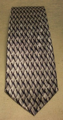 Boys New Non Branded Black and Gray 100% Silk Neck Tie  - Image 1 of 2