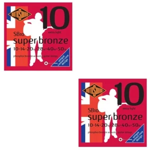 RotoSound Guitar Strings 2 Sets Acoustic - Super Bronze - Extra Light 10-50 - Picture 1 of 5