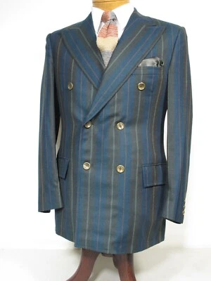 Blazer De Colección Navegación Yate Remo Rayas Verdes Doble Pecho 40 Brooks Bros Corbata Foto 1 de 4