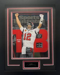 Framed Tom Brady Laser Engraved Signature Tampa Bay Buccaneers Photo - Picture 1 of 2