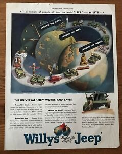 Willy’s Jeep Clock Shows War Zones Around the Globe and Jeeps, WWII Willy’s Ad