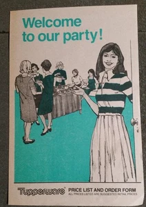 1980 WELCOME TO OUR PARTY TUPPERWARE PRICE LIST AND ORDER FORM - Picture 1 of 3