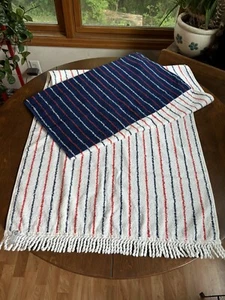 Toalla de playa vintage almohada inflable a rayas Alemania Occidental Nuevo de Lote Antiguo - Imagen 1 de 7