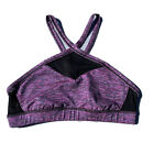 Manduka Sports Bra Women's Size Medium Purple with Black Mesh Front