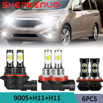 For Nissan Quest 2011-2017 LED Headlight High Low+Fog Light Upgrand Bulbs Kit - Image 1 of 4