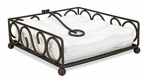 Home Basics Scroll Collection Steel Flat Napkin Holder Bronze - NH10663