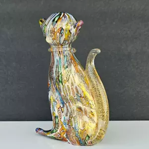 Statuina gatto in vetro millefiori di Murano Gambaro e Poggi vintage anni 70 - Foto 1 di 8
