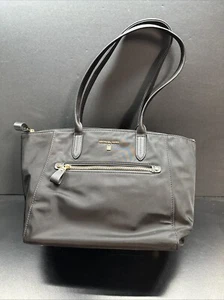 Michael Kors Tote Shoulder Bag Black Exterior Pockets Gold Hardware - Picture 1 of 8
