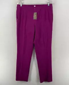 J.JILL Pants 10 Stretch Cotton Tencel Tapered Trouser Elastic Waist Purple NEW - Picture 1 of 14