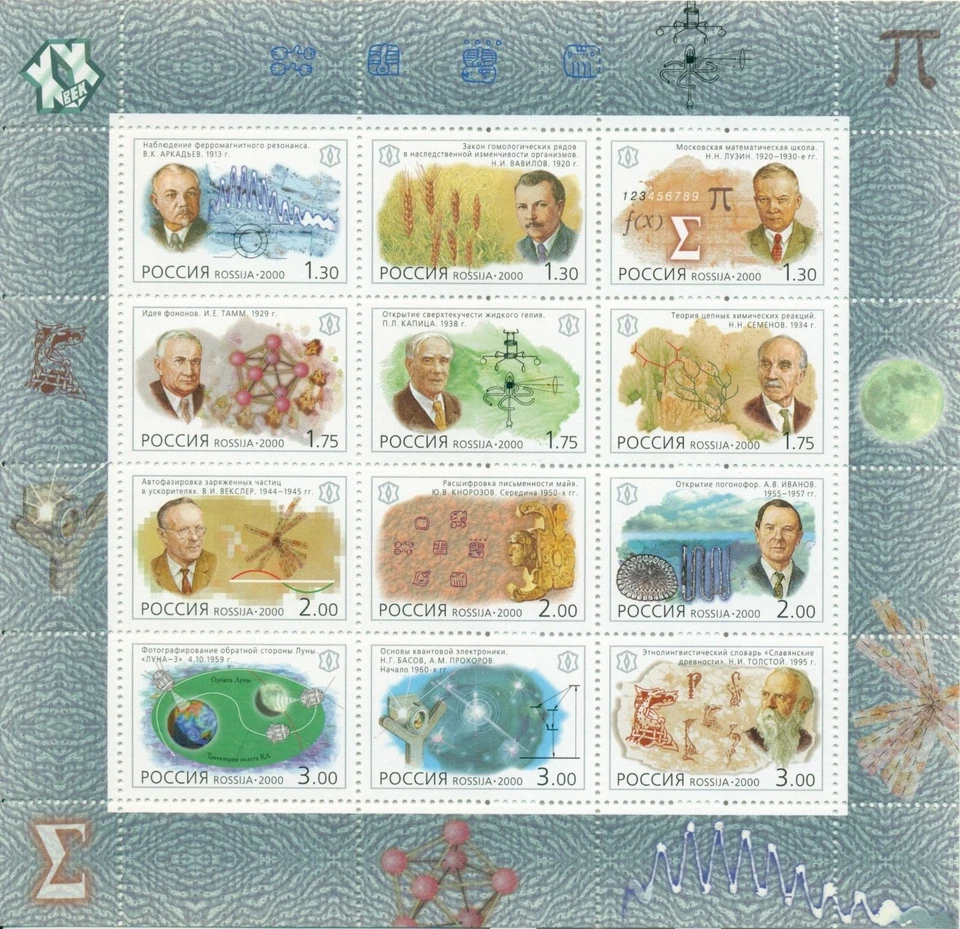 Rusia 6597, MNH, 2000, Hoja Completa, Hitos Científicos Nacionales, x31981 Foto 1 de 1