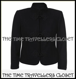 RARE Kate Moss Topshop Black Wool Oriental Crop Military Braid Jacket UK 8 36 4 - Picture 1 of 7
