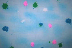 2/3 Yard Paint Daubes on Blue Cotton Quilting Fabric 26" X 44" - Picture 1 of 2