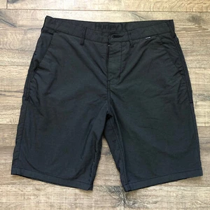 Hurley Nike Dri Fit Chino Shorts Flat Front Black With White Stripes Men's 32 - Picture 1 of 3