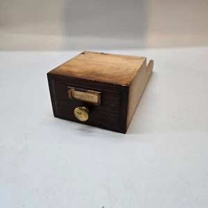 Original Antique Oak roll top desk inside paperwork drawer file drawer. - Picture 1 of 3