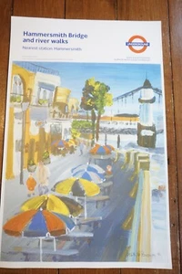 Póster de panel de metro Hammersmith Bridg London Transport 1991 Alex Brown - Imagen 1 de 5
