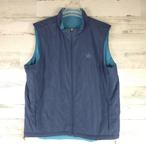 NWT PETER MILLAR CROWN SPORT REVERSIBLE VEST MEN'S SIZE LARGE BLUE GRAY QUILTED - Picture 1 of 24