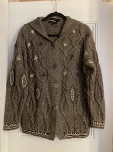 Vintage SIGRID OLSEN SPORT Hand Knit  Brown Tones Cardigan Sweater Size S - Bild 1 von 13