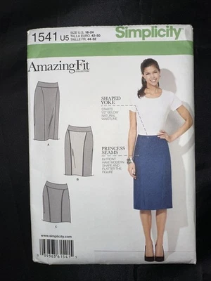 Simplicity Amazing Fit 1541 U5 Size 16-24 Skirt Pattern Uncut Princess Seam - Image 1 of 2