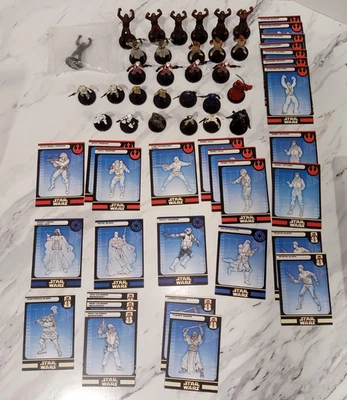 Lote de 29 miniaturas com cartas Star Wars Miniatures Rebel Storm - Imagem 1 de 4