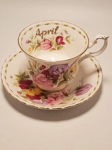 ROYAL ALBERT FLOWER OF THE MONTH APRIL SWEET PEA CUP & SAUCER - Picture 1 of 9