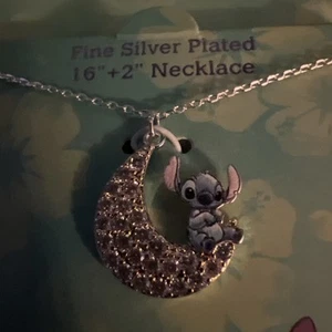 Disney STITCH Fine Silver Plated 16” 2” Necklace - Picture 1 of 8